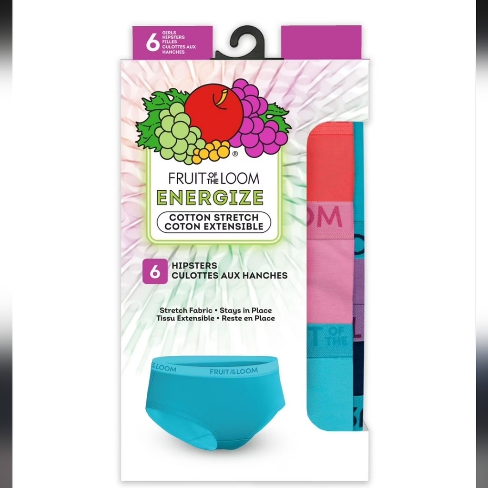 Fruit of the Loom' 5pk Briefs ENERGIZE Cotton Stretch Size 12